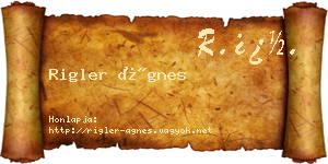 Rigler Ágnes névjegykártya