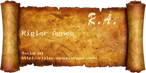 Rigler Ágnes névjegykártya