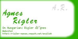 agnes rigler business card